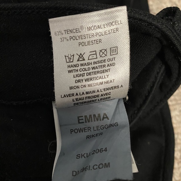 DL1961 Emma Black Denim/Power Legging, 27 - Picture 4 of 4